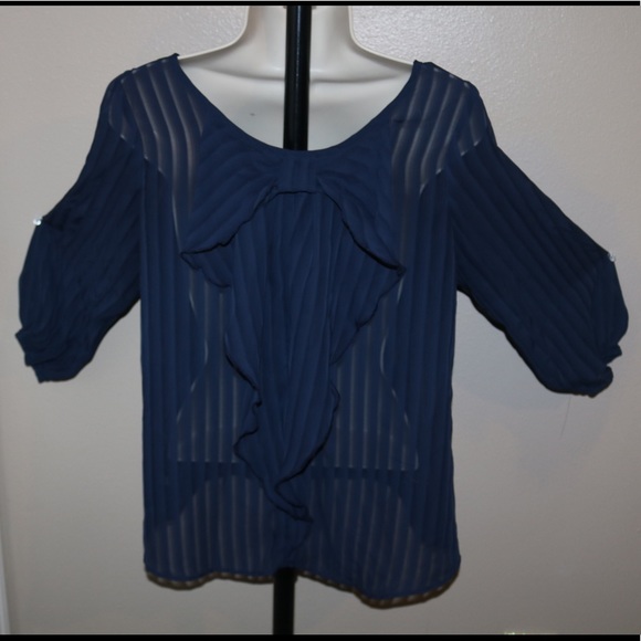 Blue Bow Blouse! - Picture 2 of 8